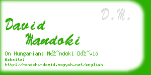 david mandoki business card